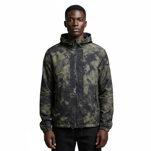 TOPSHOW Vente en gros <span class=keywords><strong>Veste</strong></span> <span class=keywords><strong>de</strong></span> <span class=keywords><strong>chasse</strong></span> coupe-vent en nylon camouflage personnalisée, <span class=keywords><strong>veste</strong></span> <span class=keywords><strong>de</strong></span> course légère zippée pour hommes - Product Image 1