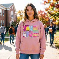 Nouveau sweat-shirt personnalisé pour la rentrée scolaire, imprimé graphique coloré « YOU ARE », design personnalisé, fabrication directe OEM/ODM