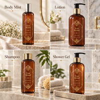 Étiquette de bouteille de brume corporelle OEM, film transparent, feuille d'or, autocollante, emballage cosmétique, étiquette en rouleau