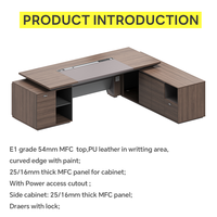 Petite table de bureau moderne 1.6m mélamine en forme de L Boss Executive Corner Office Desks