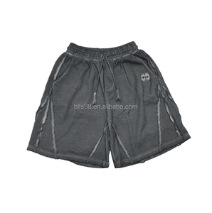 Men's Plus Size Gray Printed Shorts With Elastic Waist And Pockets Casual Style Breathable Knitted Fabric Shorts - Product Image 2