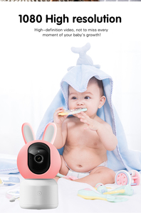 Caméra de surveillance pour bébé intelligente sans fil 5,0 pouces 1080P Audio bidirectionnel Affichage WiFi Tuya Surveillance du sommeil du bébé Détection des pleurs <span class=keywords><strong>Nuit</strong></span> - Product Image 4