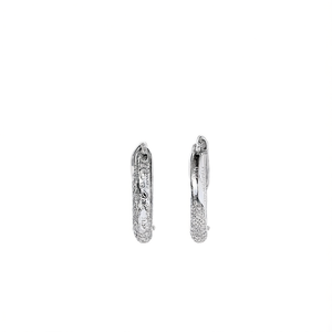 E4087 Orecchini a Cerchio in Oro Bianco, Gioielli Unisex Classici alla Moda, Diametro 12mm - Product Image 1