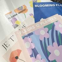 Mode Art Dessiné À La Main Motifs De Plantes Florales Kraft Papier Emballage Usine En Gros pour Cadeau Fleur Matériaux D'emballage