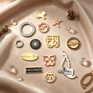 Custom Engraved Private Brand Metal Logo Tag Wholesale Personalized <b>Name</b> Metal <b>Label</b> for Clothing Scarf Footwear - Product Image 2
