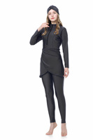 S-4XL vente en gros 3 pièces à manches longues couverture complète avec Hijab modeste maillot de bain 2023 Burkini musulman maillots de bain pour les femmes
