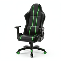 Chaise de bureau gaming haut de gamme au design moderne en cuir PU, coussin moelleux, confortable, pivotante à 360°, réglable en hauteur