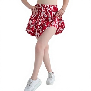 Solid Eco-Friendly Waterproof Polyester/Cotton Knitted <b>Shorts</b> Skirt Mid Waist Elastic Casual Breathable Women's - Product Image 1