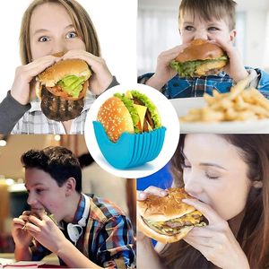格納式ハンバーガーホルダーウォッシャブルサンドイッチバーガークリップラックハンバーガー固定ボックスシリコンバーガーボックス - Product Image 6