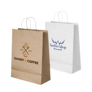 Bolsas de Regalo de Papel Kraft Marrón Personalizadas al por Mayor, Bolsas de Papel Reciclables con Asas para Ropa y Calzado al por Menor - Product Image 4