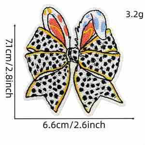 Patch thermocollant brodé motif lapin de Pâques mignon avec nœud pour accessoires vestimentaires décoratifs de fêtes - Product Image 3
