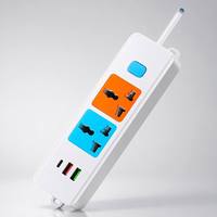 Enchufe múltiple universal de 2 tomas con 1 puerto USB-C y 2 USB-A, 10A 2500W, interruptor maestro, blanco, venta al por mayor