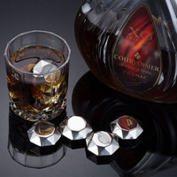 Glaçons en pierre de refroidissement pour whisky en forme de soucoupe réutilisable en métal de qualité alimentaire pour liqueurs de vodka et boissons