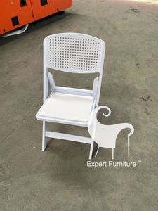 New Design Event Resin Folding Chairs Padded Seat Folding Chair <strong>White</strong> Resin Garden Foldable Chair - Product Image 2