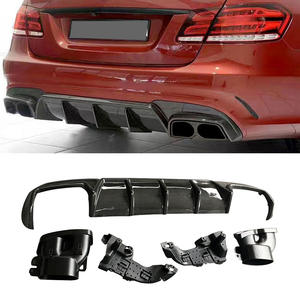 עבור W212 סיבי פחמן אחורי פגוש שפתיים ספוילר עם טיפים פליטה לנץ <span class=keywords><strong>E</strong></span> <span class=keywords><strong>Class</strong></span> E350 E400 E63 AMG 2014 - 2016 מפזר - Product Image 6