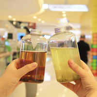 16oz 500ml clair infusion à froid thé café à emporter emballage bouteille boisson jus bouteille fruits thé PET bouteille en plastique avec filtre