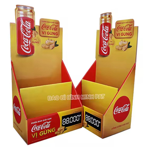 Custom Automatic Assembly Pop up Beverages Counter Corrugated Cardboard <b>Drinks</b> Display Stand for Supermarket - Product Image 1