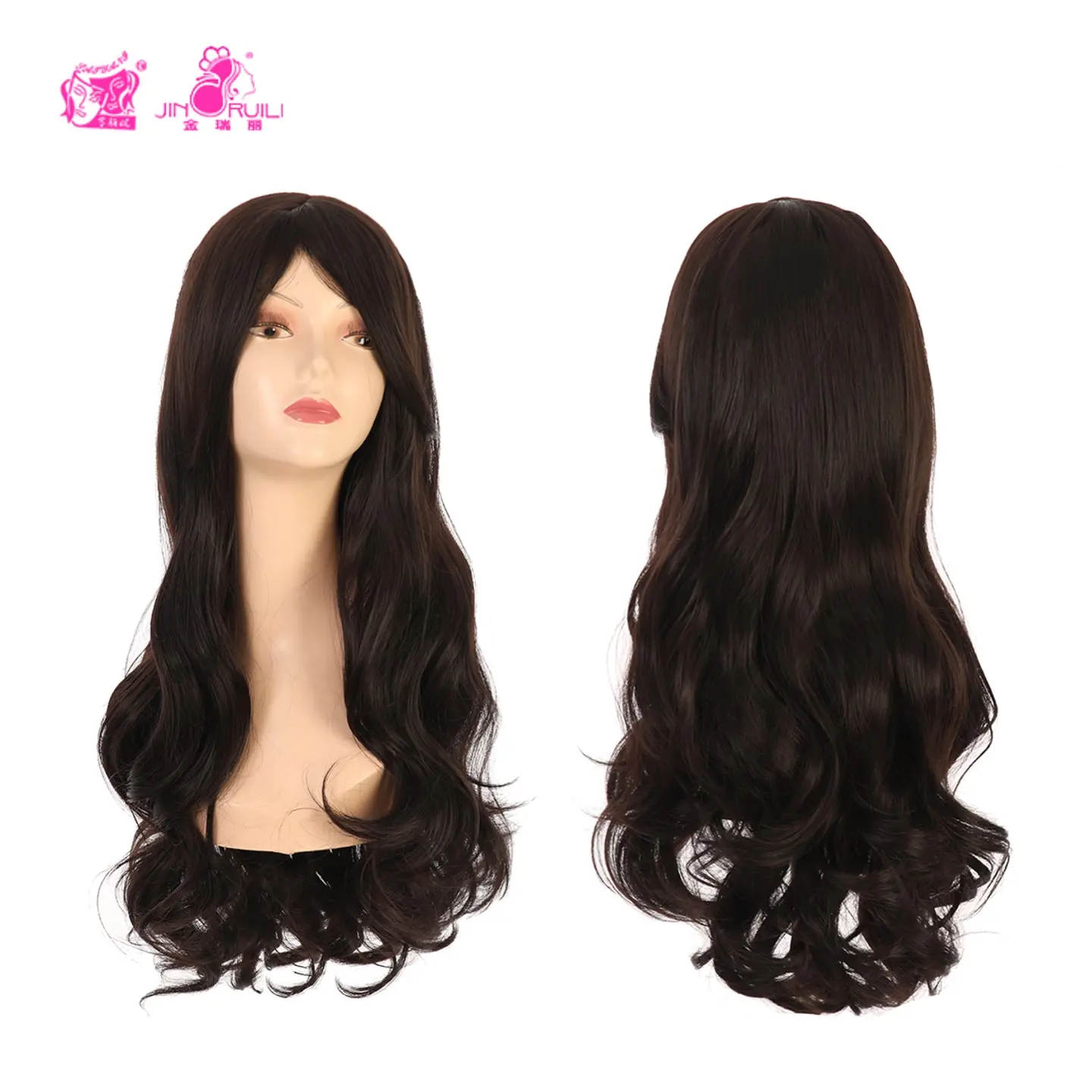 JINRUILI Top Quality High Temperature Synthetic wigs Natural Black Long Body Wave Hair Loose Wave Beautiful Wigs for Woman