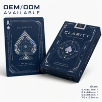 Cartes Oracle d'affirmation personnalisées bleu nuit avec feuille d'argent, boîte en papier, 52 cartes de luxe écologiques durables à coins arrondis pour la famille
