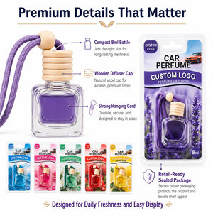 Difusor de Perfume para Auto con Logotipo Personalizado, Botella Colgante de Vidrio con Aceite Esencial Natural y Orgánico, Aromatizante para Auto, Aromaterapia - Product Image 3