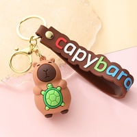 Nouveaux porte-clés Capybara 3D en PVC, pendentif porte-clés, porte-clés de voiture dessin animé, ornement Capybara