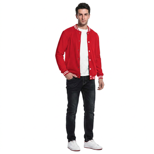 Blouson Bomber Varsity Hiver 100% Coton Respirant Col Montant Personnalisé Violet Homme - Product Image 1