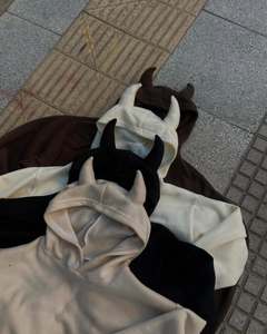 Felpe <span class=keywords><strong>con</strong></span> <span class=keywords><strong>Cappuccio</strong></span> Casual Personalizzate da Uomo, Pullover in Cotone Pesante <span class=keywords><strong>con</strong></span> Corno - Product Image 1