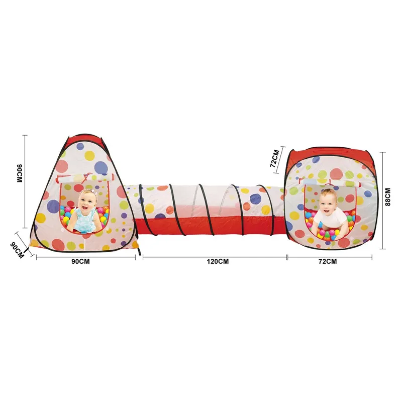 ポップアップテント3in1セットキッズプレイテント屋内屋外使用トンネルボールピット男の子女の子と幼児のためのバスケットボールフープ付き