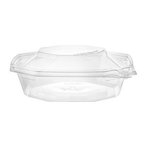 Taiwan-Made 100% Recyclable Anti-buée 24 OZ Récipients alimentaires en plastique empilables à charnière jetables en forme de diamant pour les collations et les salades - Product Image 2