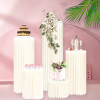 Supports cylindriques pour fête, supports de piédestal cylindriques pliables, présentoir pour mariage, support de piédestal pour gâteau, cylindre rond blanc