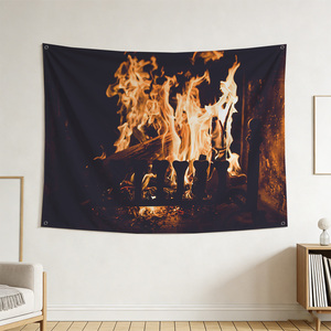Bandera de <span class=keywords><strong>Chimenea</strong></span> con Diseño de <span class=keywords><strong>Fuego</strong></span> Ardiente de 90x150cm, Cálida para Cualquier Espacio - Ideal para Cafés, Bares, Hogares y Fiestas - Product Image 5