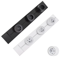 Rail de prise intelligente amovible pour le Royaume-Uni avec prise de table en aluminium pour alimentation électrique