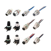 Venta Directa de Fábrica, Conector USB M8 SMT de Latón con Recubrimiento Dorado, 4 y 8 Pines, Macho/Hembra, Impermeable IP67, Certificado ROHS