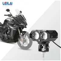 Motosiklet aydınlatma sistemi çift renkli LED projektör Lens motosiklet sürüş ışık 30W 12V LED Spot ışık