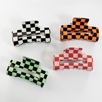 Pince à Cheveux Polyvalente et Élégante à Carreaux, Vente en Gros Usine, Logo Personnalisé, Accessoire pour Chignon Femme