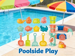 Set <span class=keywords><strong>di</strong></span> 25 Giocattoli da Spiaggia con Stampi per <span class=keywords><strong>Sabbia</strong></span> e Recinzione, Giocattoli Estivi Ecologici per Bambini, Costruzione <span class=keywords><strong>di</strong></span> Castelli <span class=keywords><strong>di</strong></span> <span class=keywords><strong>Sabbia</strong></span>, Gioco per Interni ed Esterni - Product Image 6