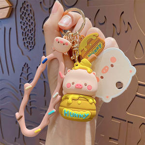 2025 bolso de dibujos animados para hombres y mujeres colgante coche llavero regalo creativo al por mayor PVC Piggy lindo postre llavero - Product Image 4