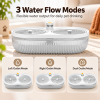 Fontaine à eau intelligente double pour animaux de compagnie, compatible CE FCC RoHS, OEM ODM, pour maisons multi-chats et multi-animaux, contrôle par application, capacité 4L