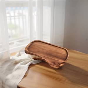 Bandeja de madera de estilo japonés innovador, tabla de quesos de madera aislada, plato de aperitivos portátil grueso para restaurante - Product Image 3