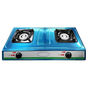 Cuisinière à gaz double brûleur en acier inoxydable JKN-S201B, table de cuisson, NM anglais, écran sérigraphié, bouton sans pièces détachées, classe B - Product Image 1