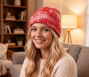 Gorro de punto tie-dye cálido para mujer y hombre, estilo urbano, para otoño e invierno, 100% acrílico, proveedor común de tejidos. - Product Image 1