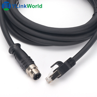 Conector personalizado M12, 2, 3, 4, 5, 6, 7, 8, 9, 10, 12, 14, 15, 16, 18, 19, 20, 24 pines DIN a RJ45 PCB, montaje en panel IP67, conector impermeable IP68