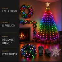 Guirlande lumineuse de Noël, lumières de fête, 400 LED, 16 millions de couleurs, télécommande par application, synchronisation musicale pour salon, maison, chambre à coucher