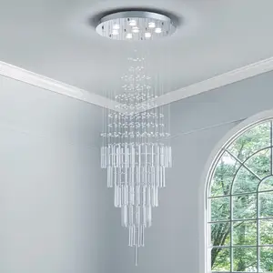 Lustre goutte de pluie Lustre en cristal à 8 lumières Lustre en cristal K9 Luminaire suspendu Luminaire encastré au plafond