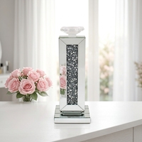 Porte-bougies modernes à profil bas, style glamour, avec accents en cristal pour salle à manger