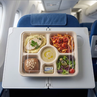 Meilleure Vente : Boîte à lunch multi-compartiments 6 sections en pulpe de canne à sucre écologique de 32 oz avec couvercle, idéale pour cantines de prison et buffets