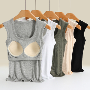Canotta Aderente di Alta Qualità OEM, <span class=keywords><strong>Taglia</strong></span> <span class=keywords><strong>Grande</strong></span>, Traspirante, per Donna, con Reggiseno Incorporato - Product Image 1