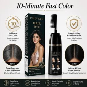 CHU·YAN 60ML Coloration capillaire portable - Format voyage avec peigne intégré pour retouches rapides n'importe où - Product Image 1