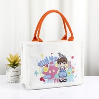 Sac fourre-tout en toile personnalisé avec logo imprimé, épais, pour étudiants, shopping, cadeau, été-automne, avec fermeture à fermoir