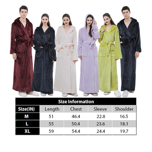 Sunhome Womens <strong>Men</strong> Hooded Fleece Robe Soft Bathrobe Cute Long <strong>House</strong> <strong>Coat</strong> Plush Hooded Robe - Product Image 4